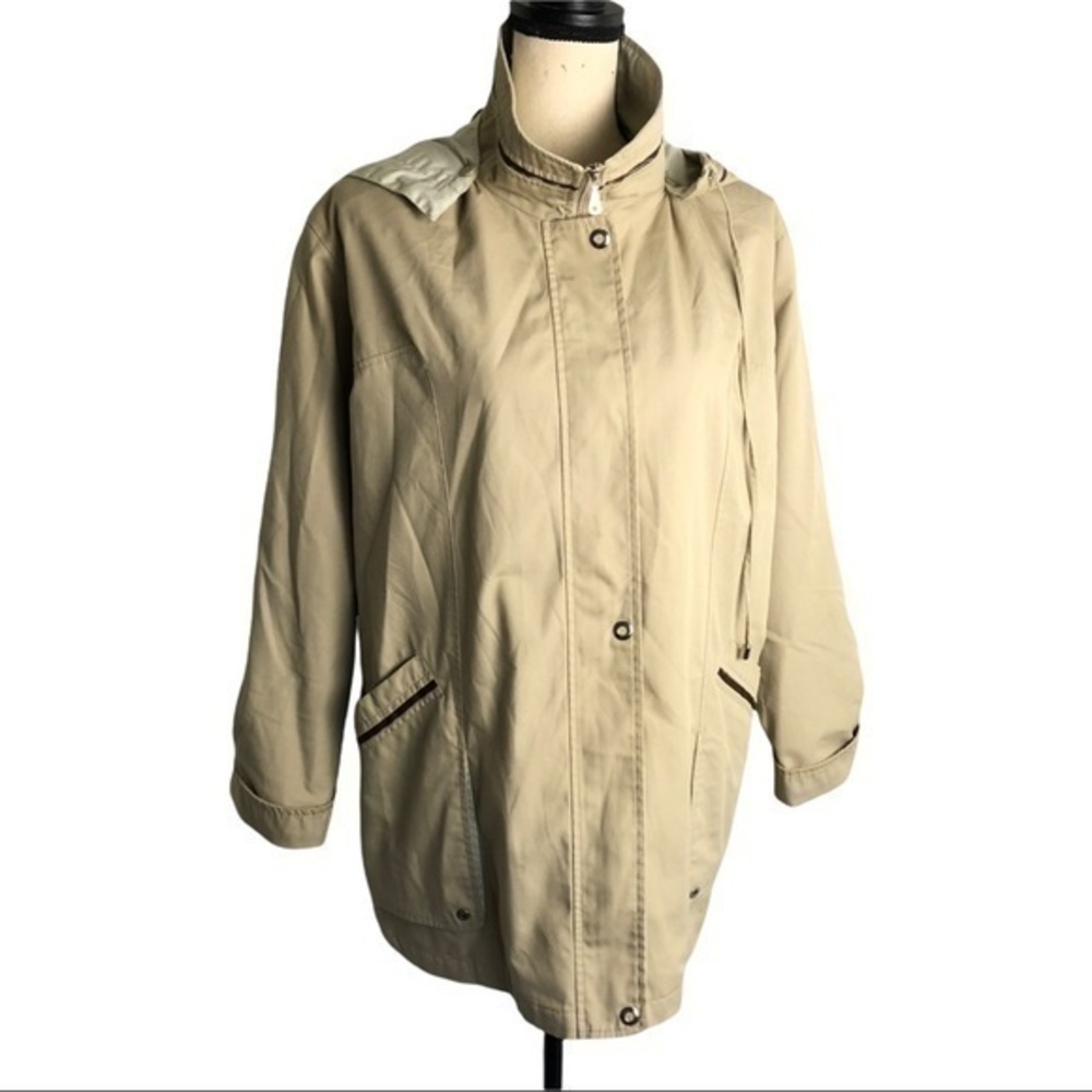 Mackintosh New England Removable Hooded High Neck Tan Anorak Jacket Size M - Picture 13 of 14